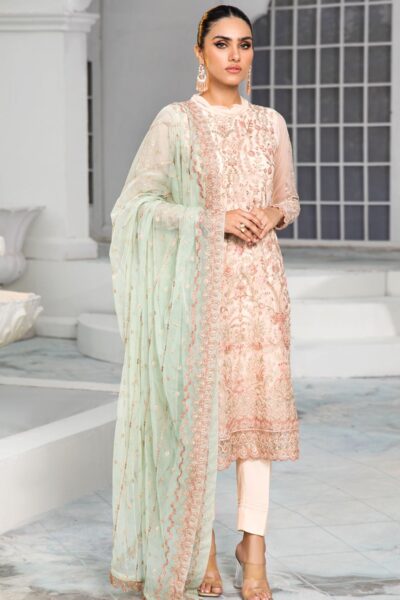 Zarif Chiffon Zdl 10 (Coral) Formal Dress