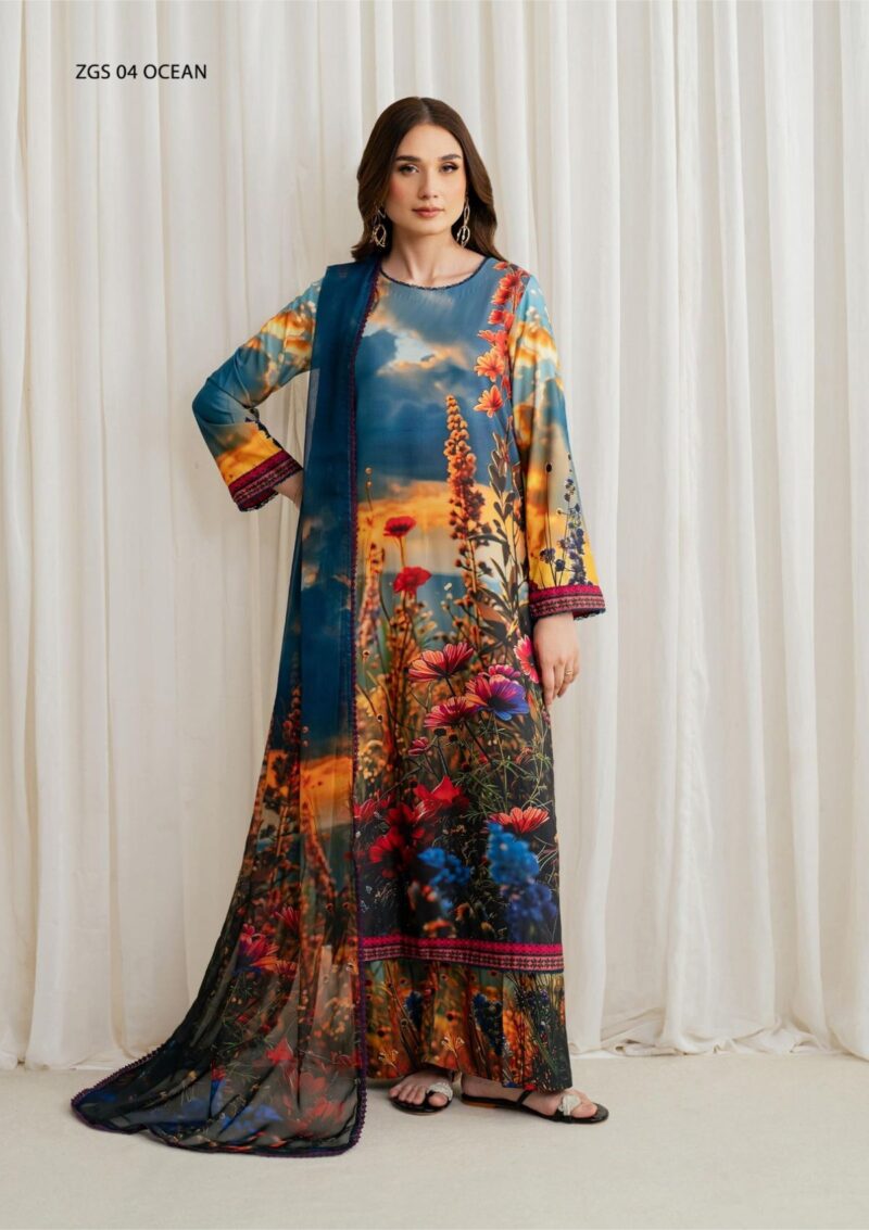 Zarif Georgette Silk D 04 Winter Collection