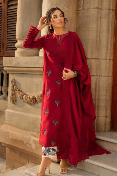 Crimson Aaleen Winter Unstitched Jurao Ka Kaam Winter Collection