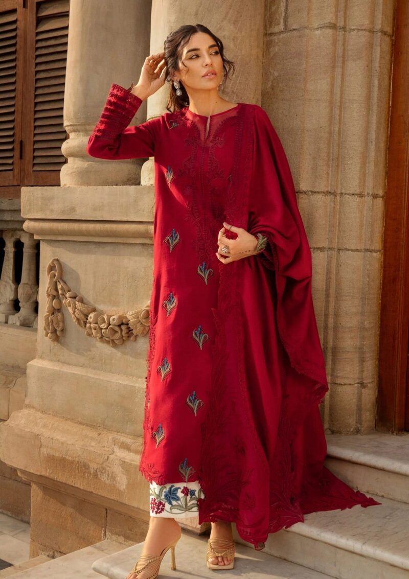 Crimson Aaleen Winter Unstitched Jurao Ka Kaam Winter Collection