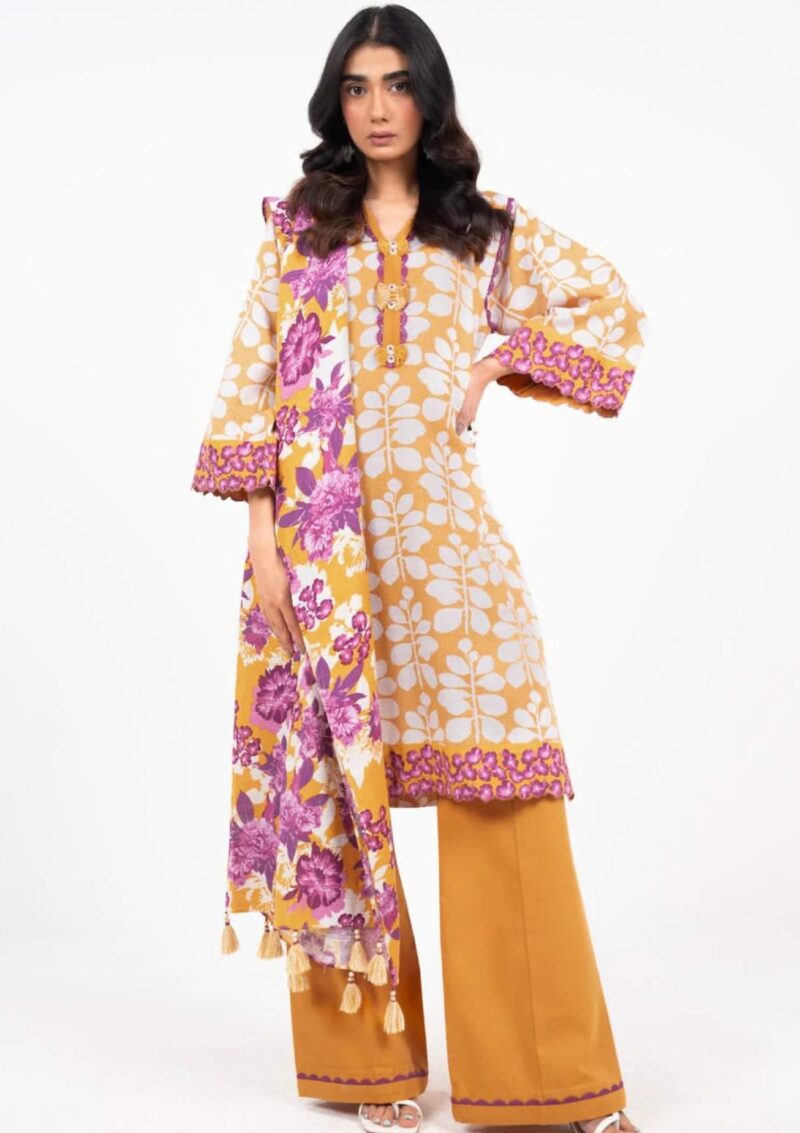 Al Karam Unstitched Fw21 Yellow Winter Collection