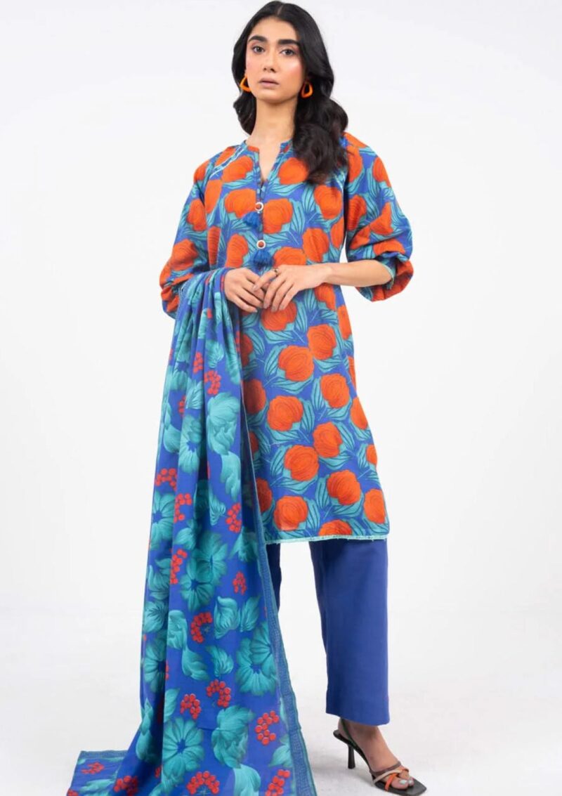 Al Karam Unstitched Fw Blue Winter Collection