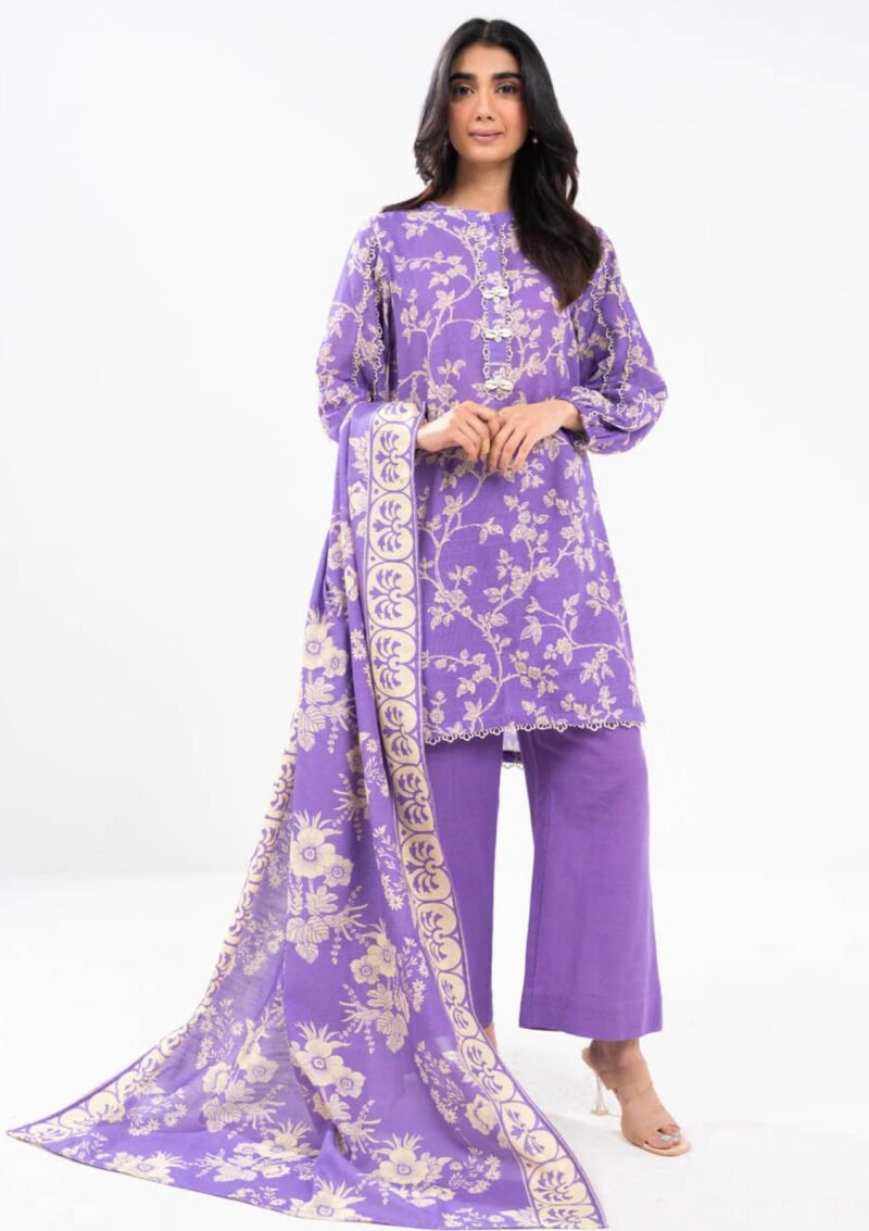 Al Karam Unstitched Fw27.1 Purple Winter Collection