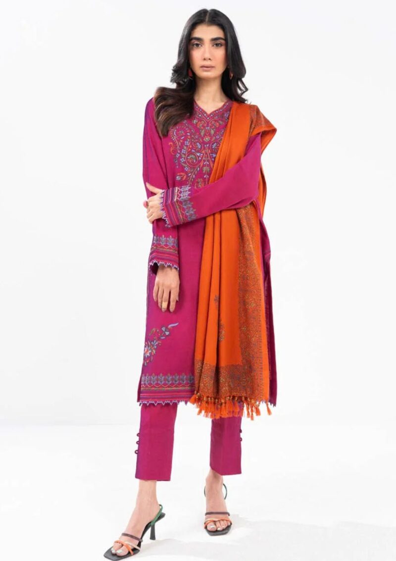 Al Karam Unstitched Fw1.1 Fushia Winter Collection