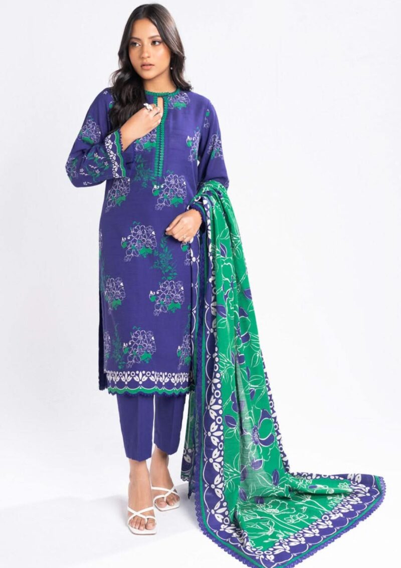 Al Karam Unstitched Fw46.1 Blue Winter Collection