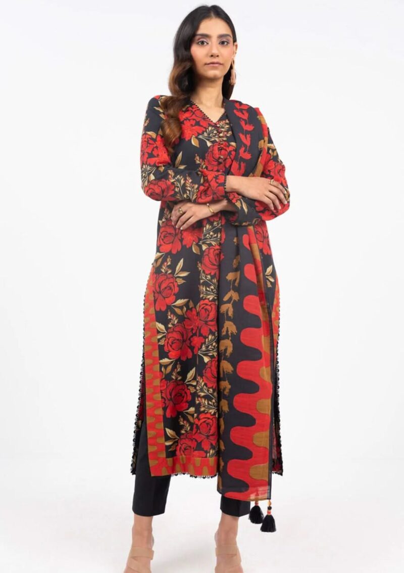 Al Karam Unstitched Fw50 Black Winter Collection