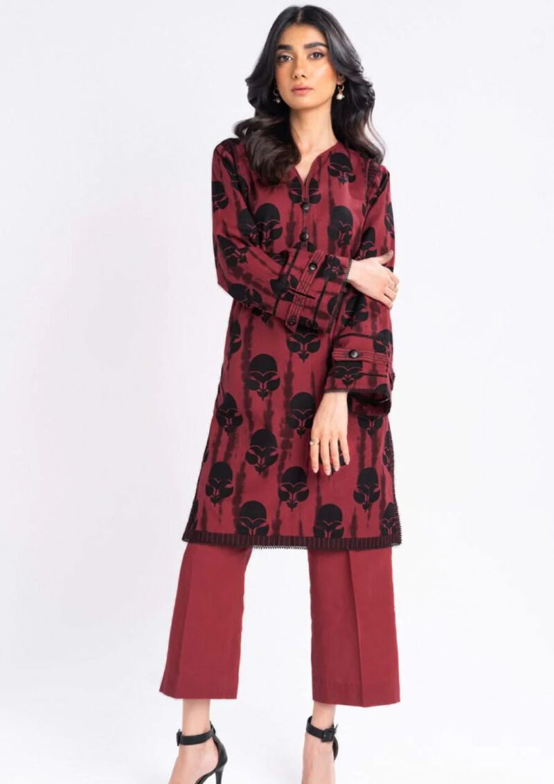 Al Karam Unstitched Fw53.1 Red Winter Collection