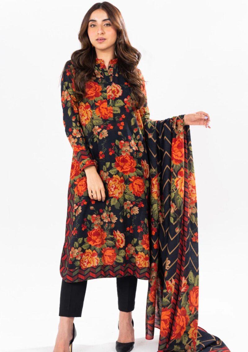 Al Karam Unstitched Fw56 Black Winter Collection