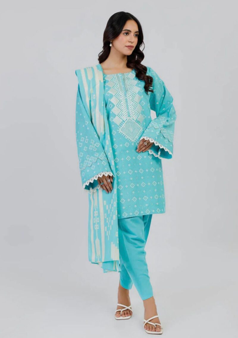 Al Karam Unstitched Fw7.1 L Blue Winter Collection