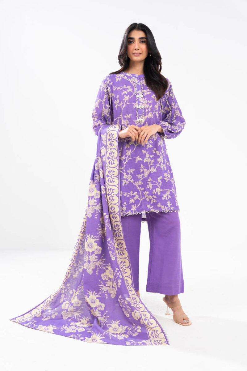 Al Karam Unstitched Fw27.1 Purple Winter Collection