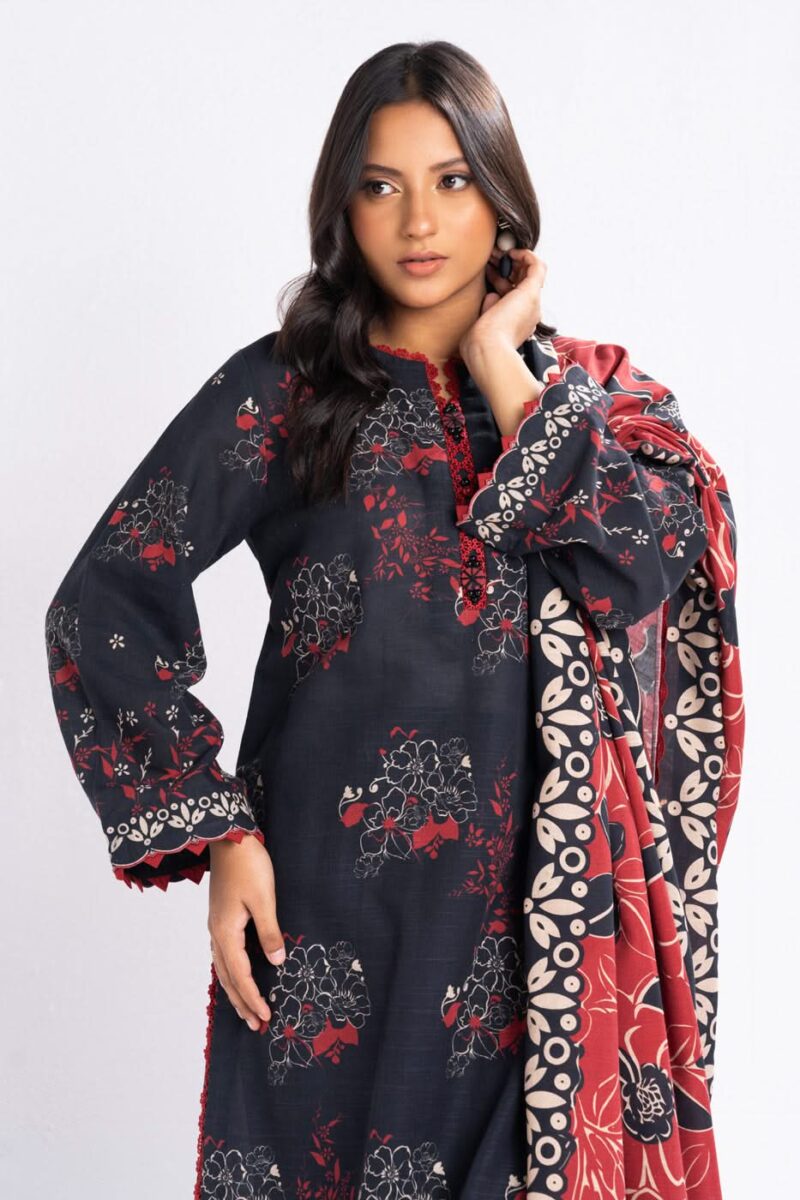 Al Karam Unstitched Fw46.1 Black Winter Collection