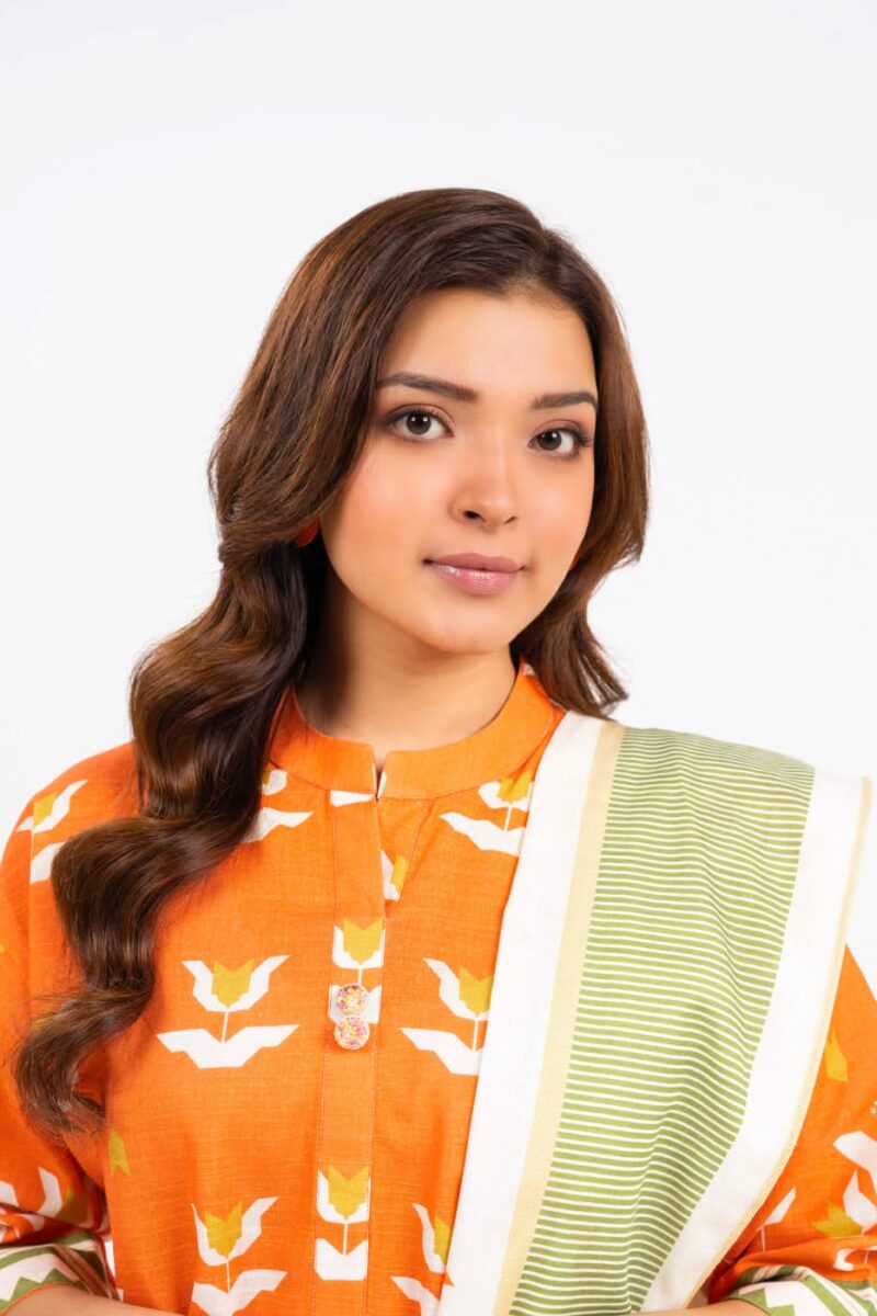 Al Karam Unstitched Fw49.1 Orange Winter Collection