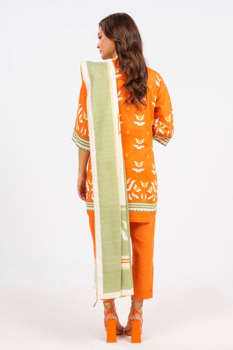 Al Karam Unstitched Fw49.1 Orange Winter Collection