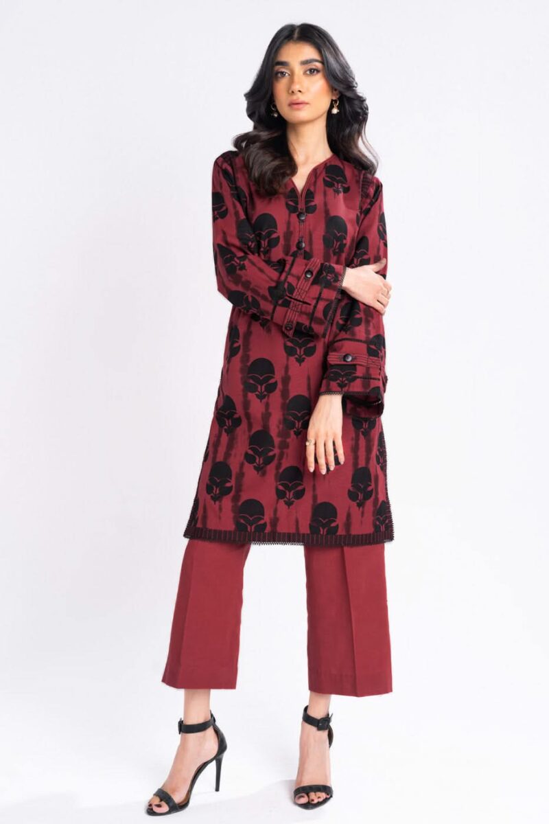 Al Karam Unstitched Fw53.1 Red Winter Collection