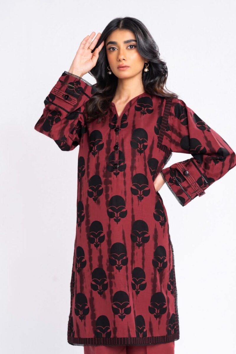 Al Karam Unstitched Fw53.1 Red Winter Collection