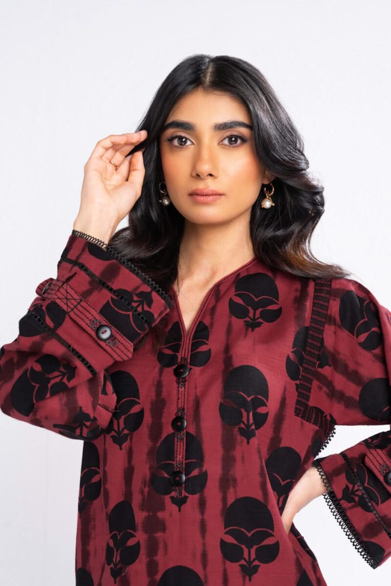 Al Karam Unstitched Fw53.1 Red Winter Collection