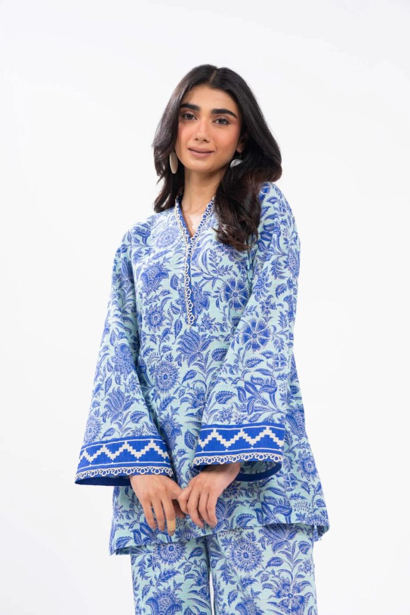 Al Karam Unstitched Fw55.1 L Blue Winter Collection