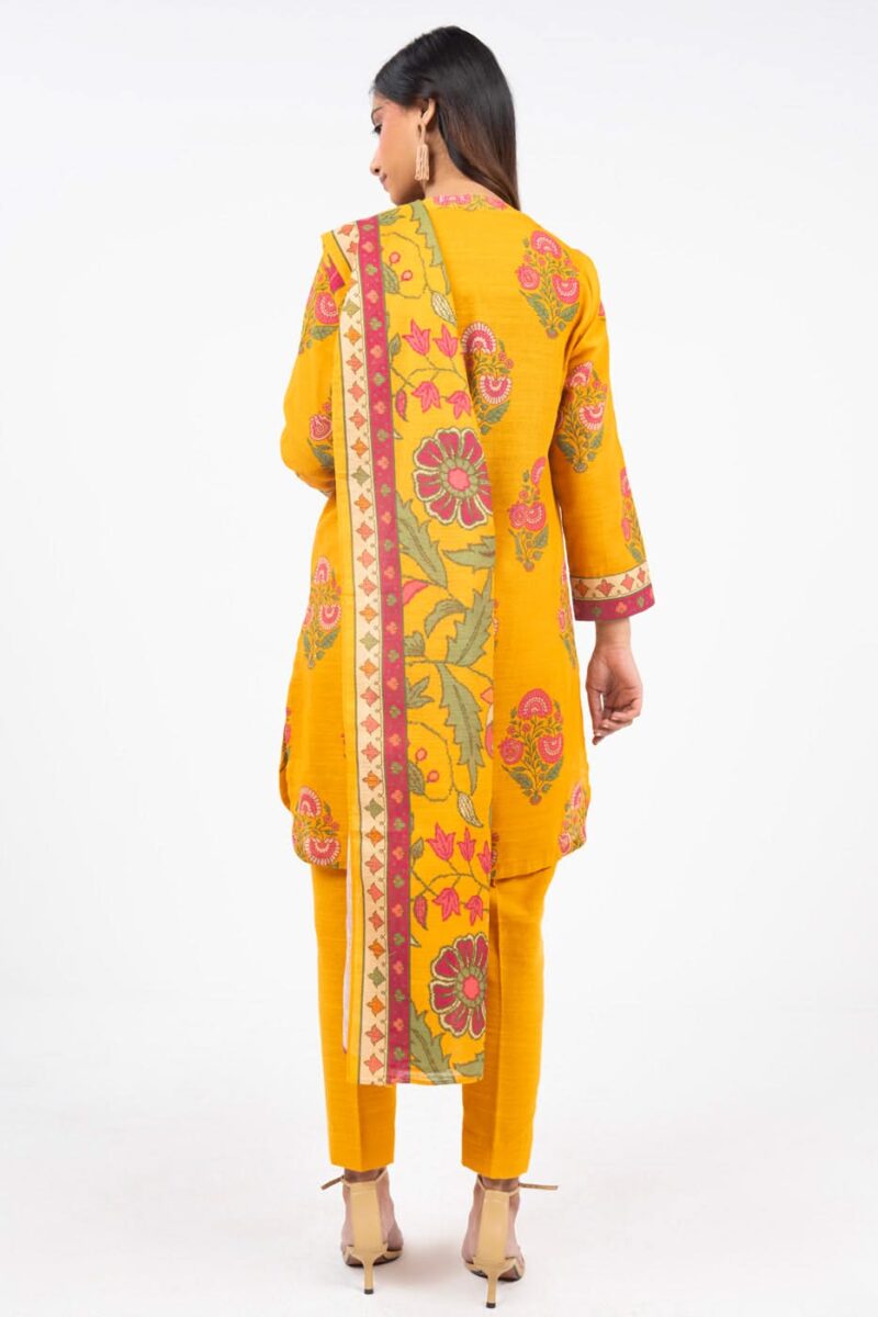 Al Karam Unstitched Fw60.1 Yellow Winter Collection