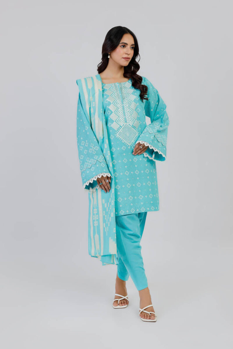 Al Karam Unstitched Fw7.1 L Blue Winter Collection