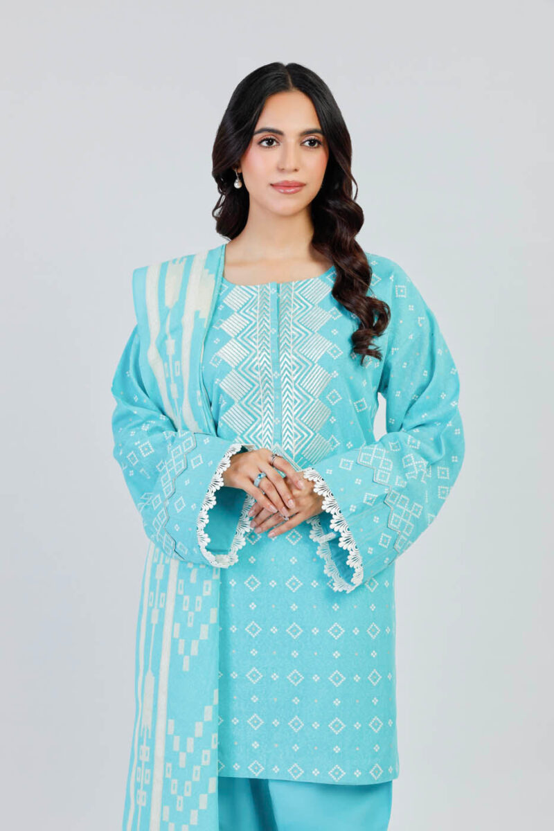 Al Karam Unstitched Fw7.1 L Blue Winter Collection