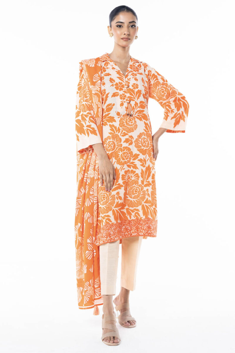 Al Karam Unstitched Fw12 Orange Winter Collection