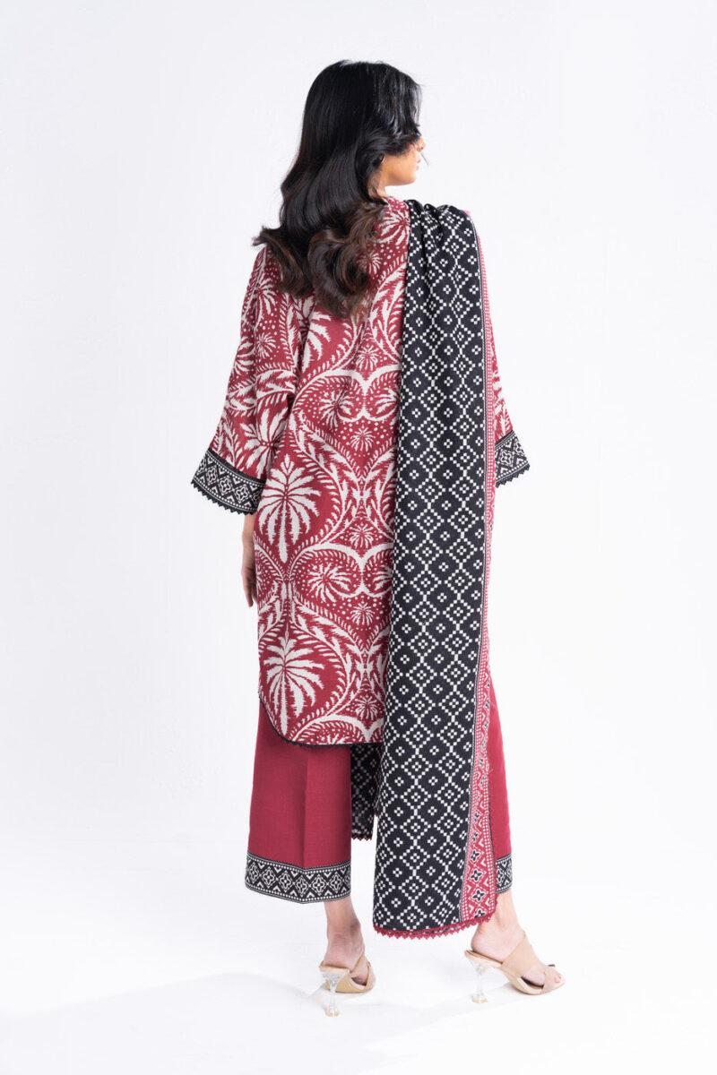 Al Karam Unstitched Fw15 Maroon Winter Collection