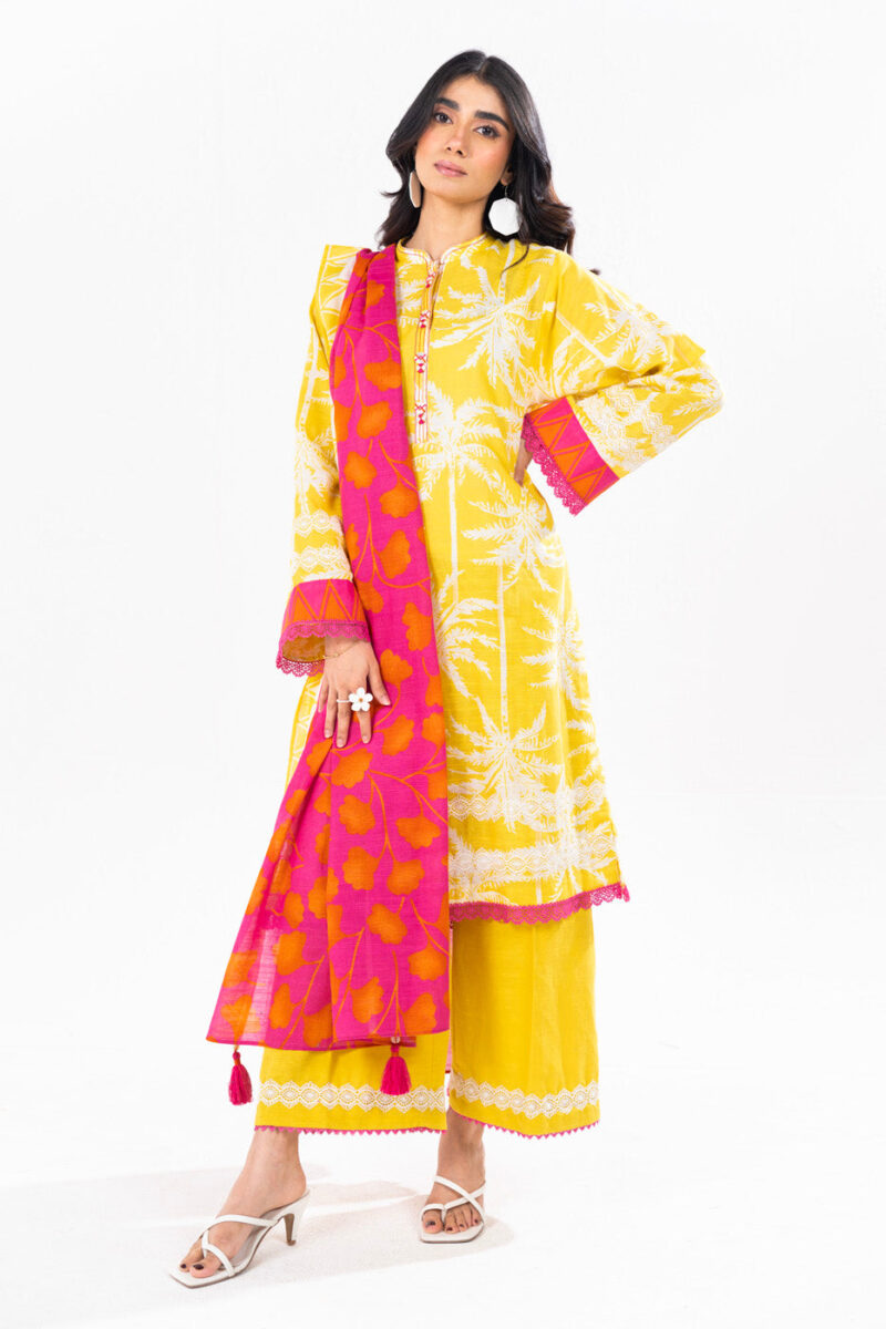 Al Karam Unstitched Fw25 Yellow Winter Collection