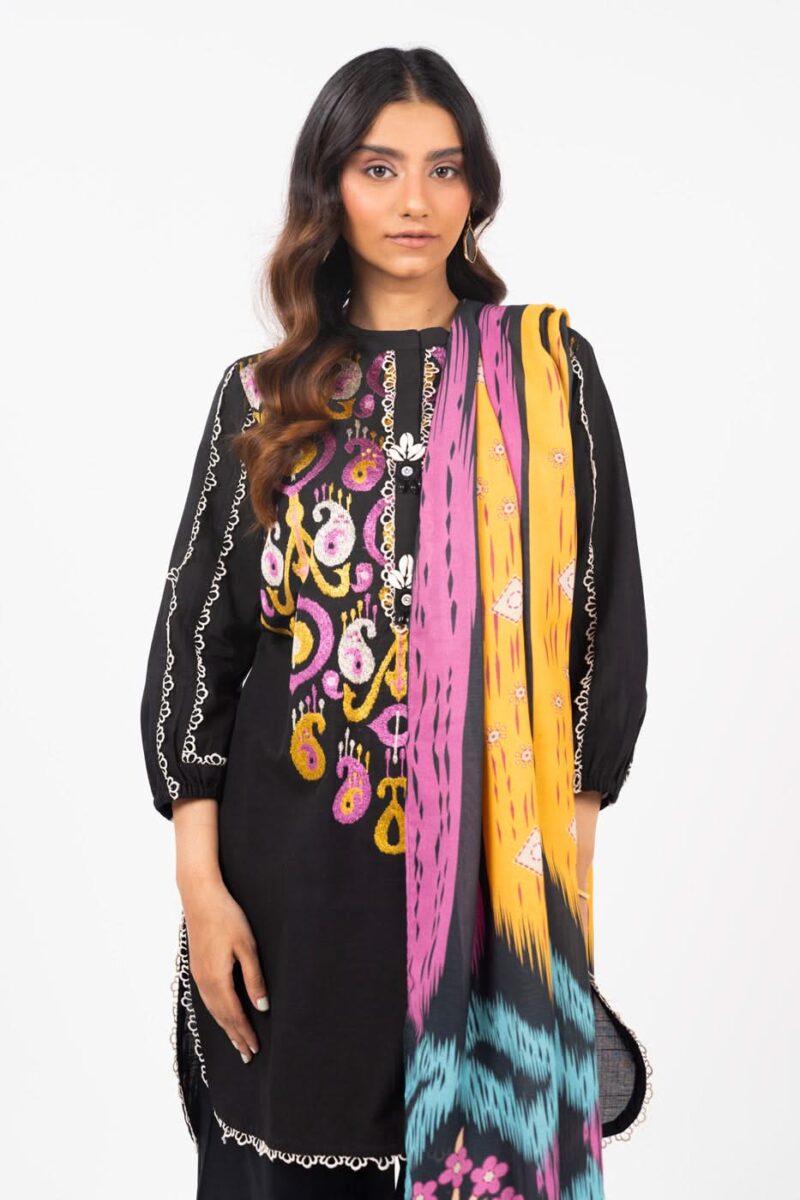 Al Karam Unstitched Fw6 Black Winter Collection