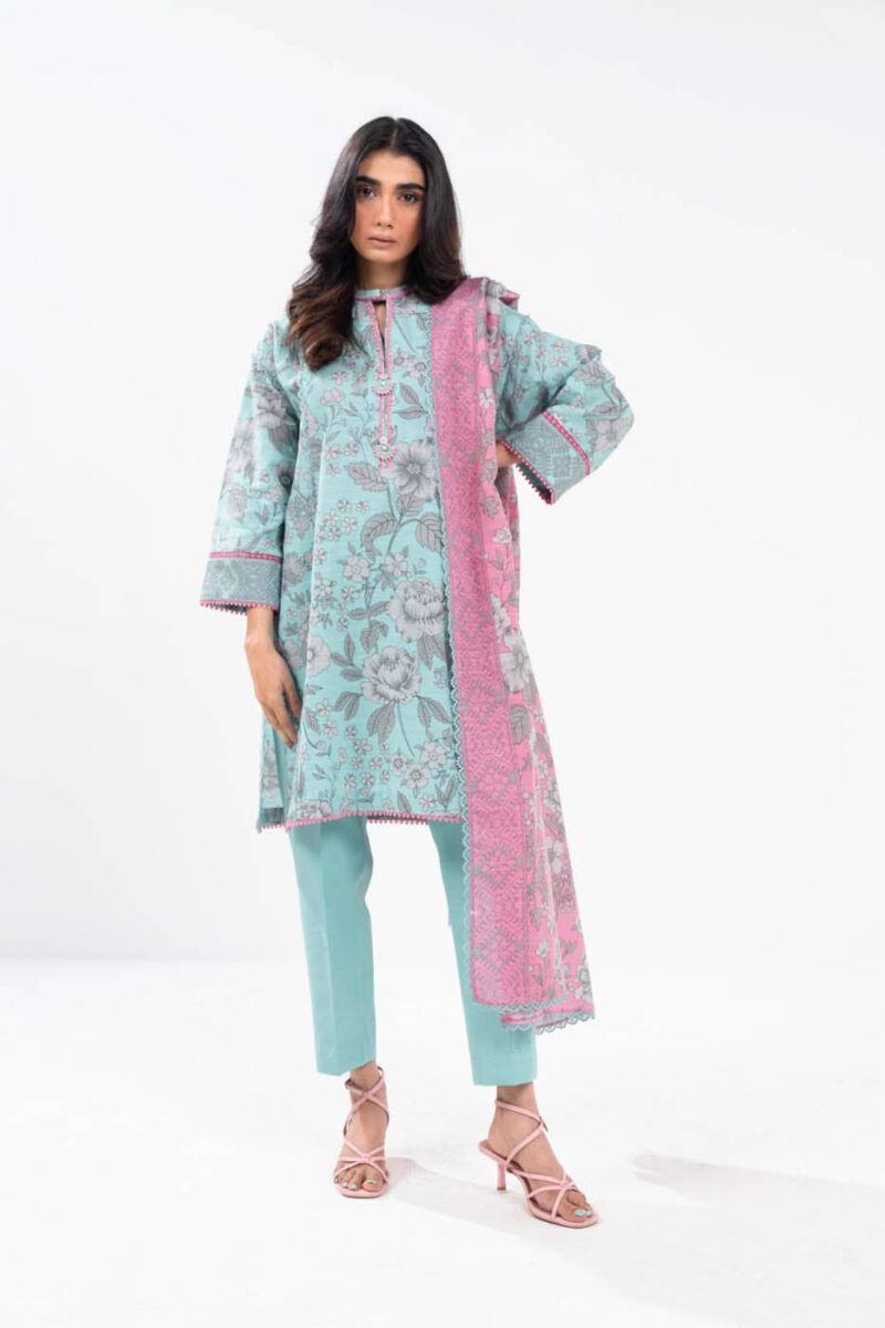 Al Karam Unstitched Fw14 L Blue Winter Collection