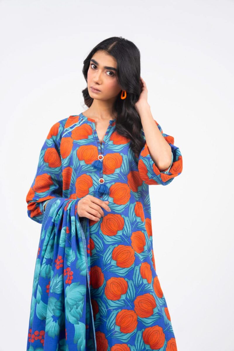 Al Karam Unstitched Fw Blue Winter Collection