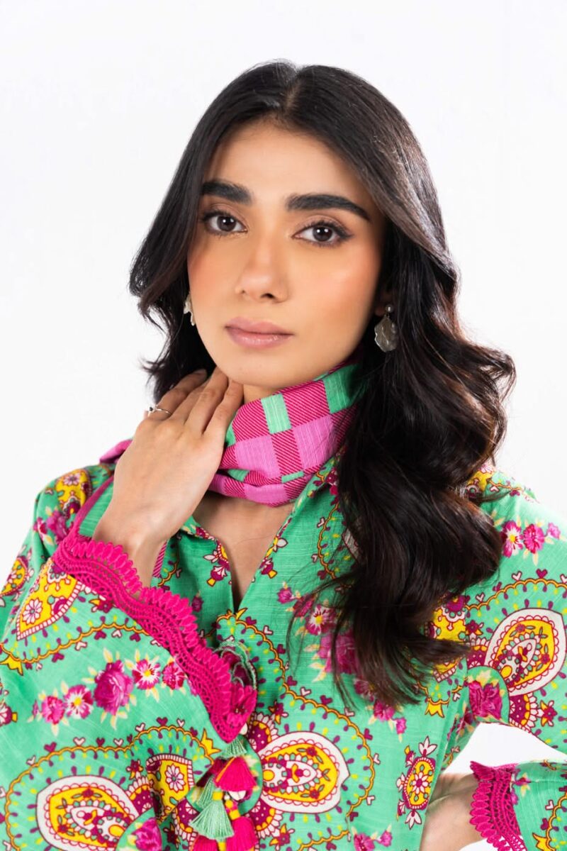 Al Karam Unstitched Fw49 Green Winter Collection