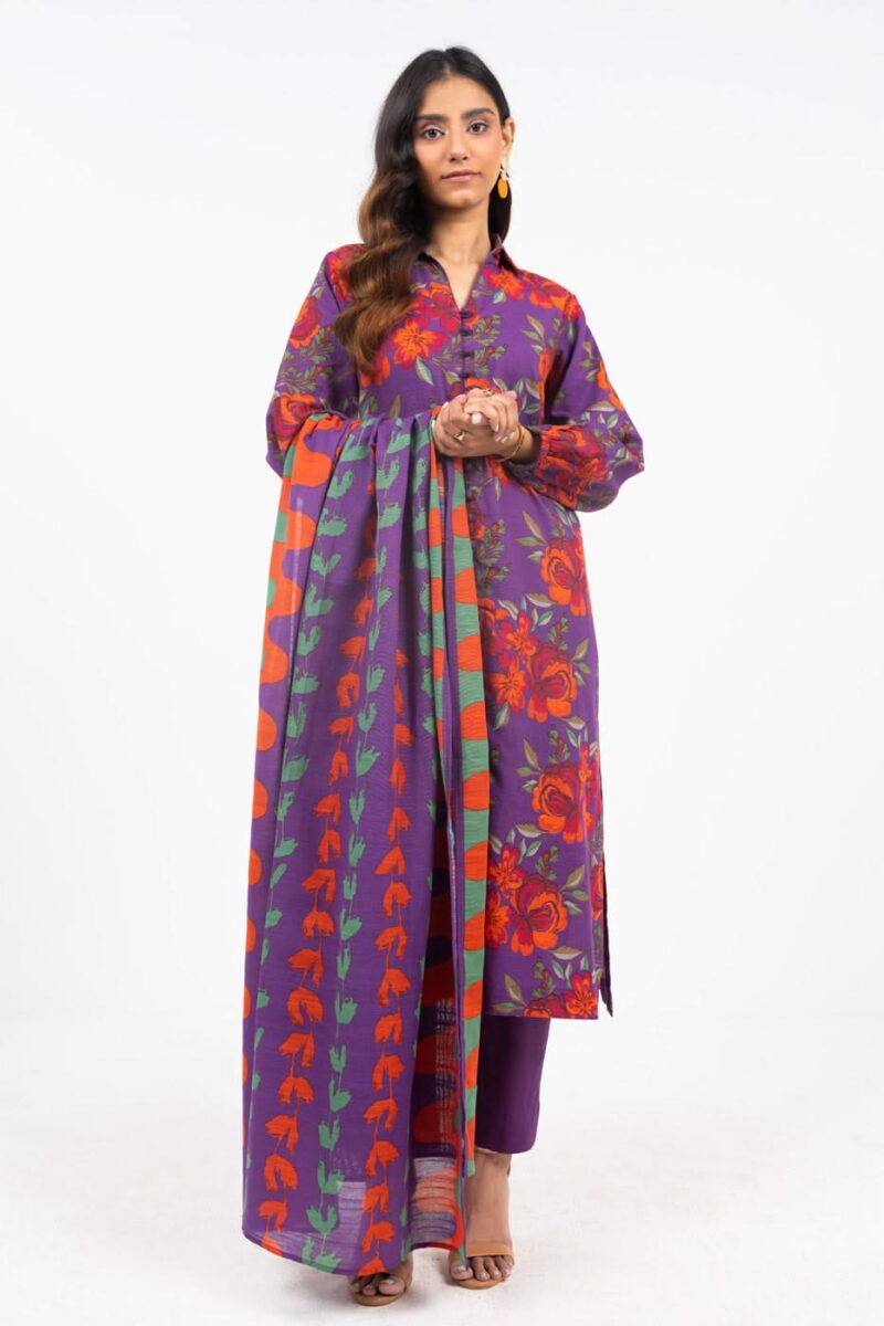 Al Karam Unstitched Fw50 Puprle Winter Collection