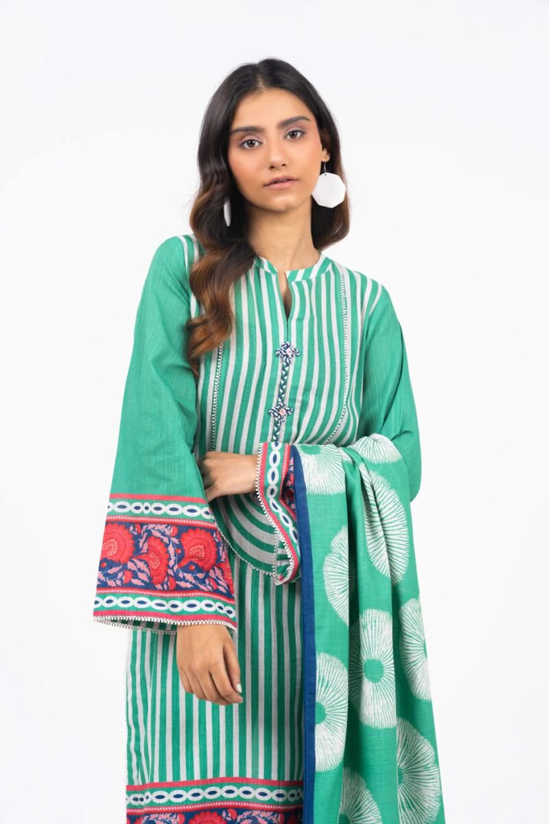 Al Karam Unstitched Fw53 Green Winter Collection