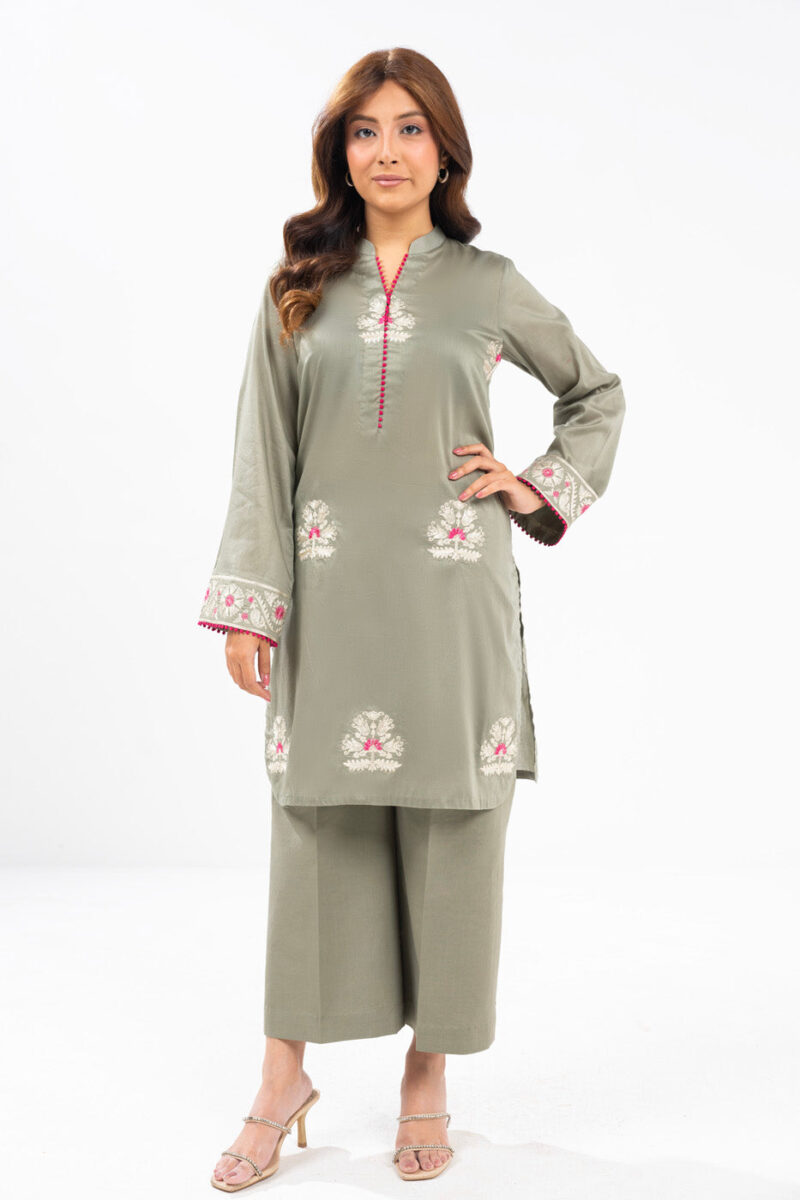 Al Karam Unstitched Fw56.1 L Green Winter Collection