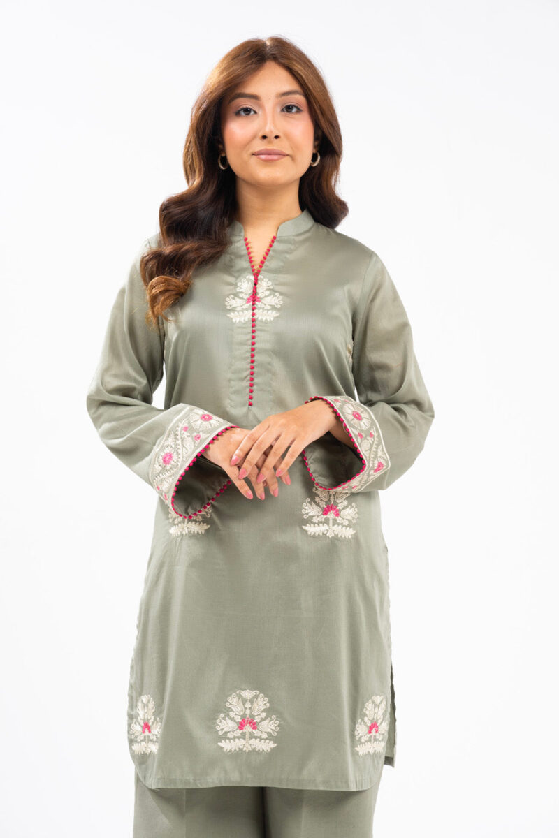 Al Karam Unstitched Fw56.1 L Green Winter Collection