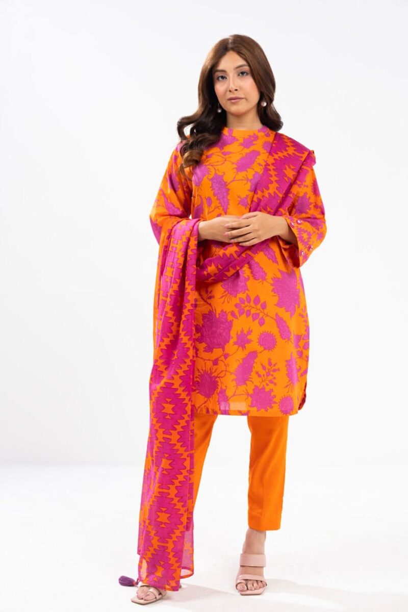 Al Karam Unstitched Fw37 Orange Winter Collection