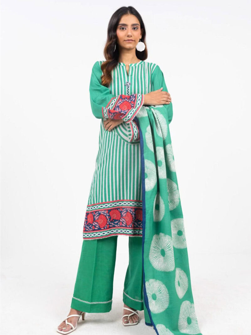 Al Karam Unstitched Fw53 Green Winter Collection