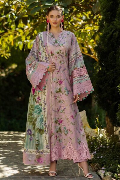 Elaf Premium Print Chikankari 25 Elk 03b Princess Rose Lawn