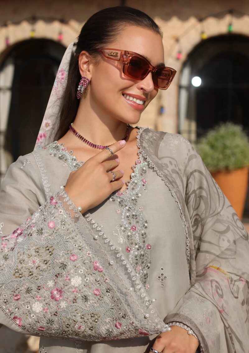 Noor By Saadia Asad Luxe Chikankari Nl25 01 B Lawn - Image 3