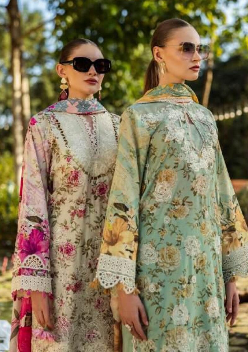 Elaf Premium Print Chikankari 25 Elk 06b Roses & Whites Lawn