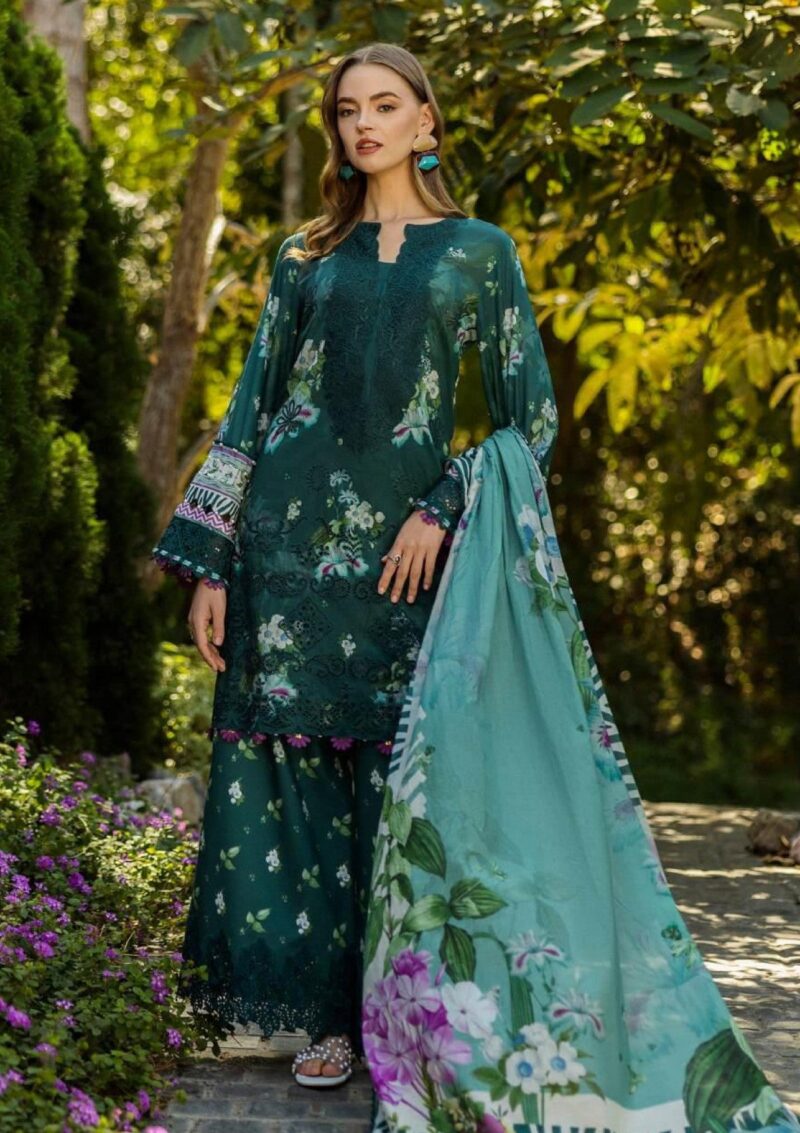 Elaf Premium Print Chikankari 25 Elk 07b Jade Embrace Lawn