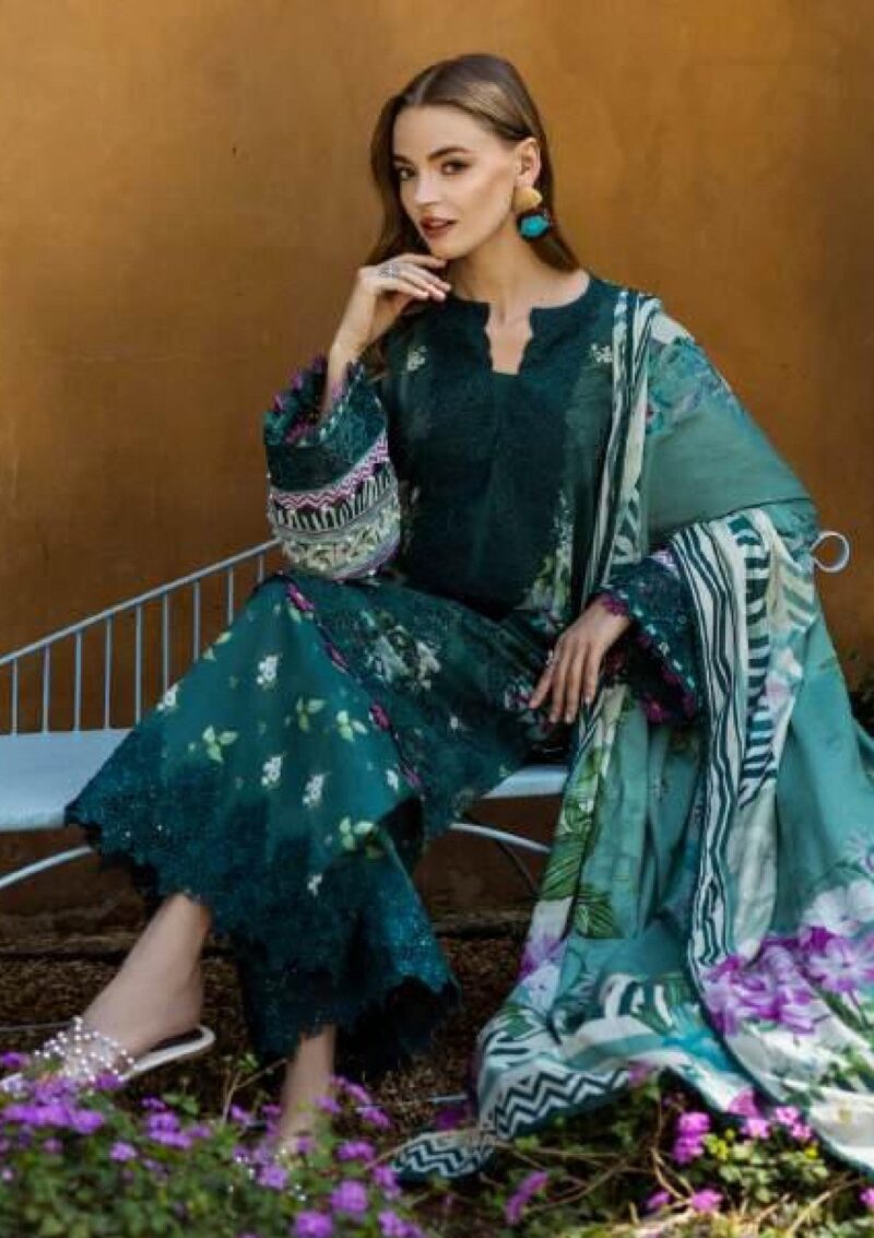 Elaf Premium Print Chikankari 25 Elk 07b Jade Embrace Lawn