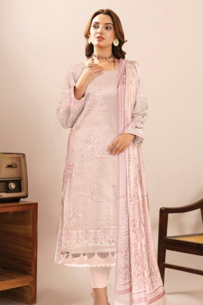 Humdum Embroidered T Pink Lawn