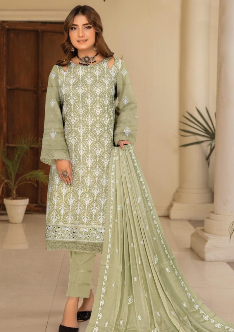 Humdum Premium Embroidered 25 Pista Lawn