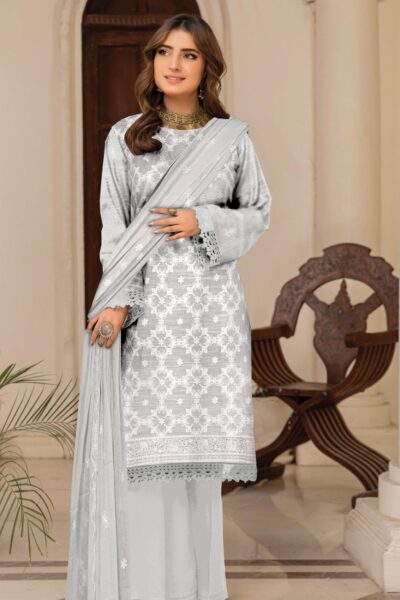 Humdum Premium Embroidered 25 L Grey Lawn