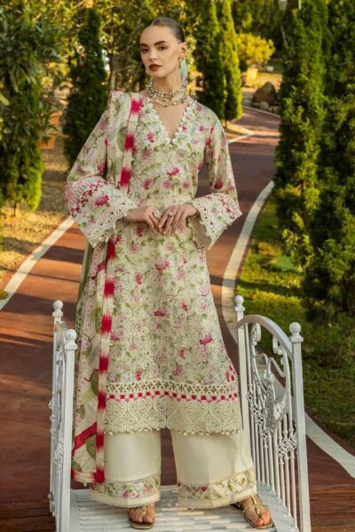 Elaf Premium Print Chikankari 25 Elk 02b Sweet Greens Lawn