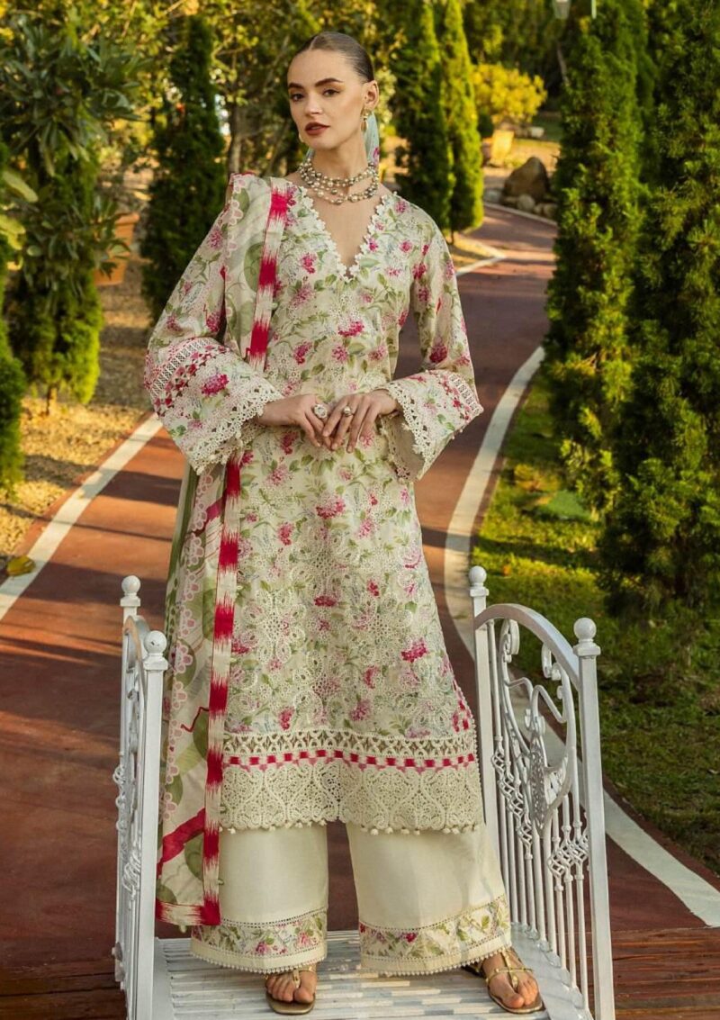 Elaf Premium Print Chikankari 25 Elk 02b Sweet Greens Lawn