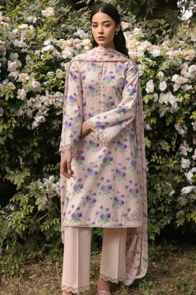 Cross Stitch Unstitched Premium 25 Rosy Affair Lawn