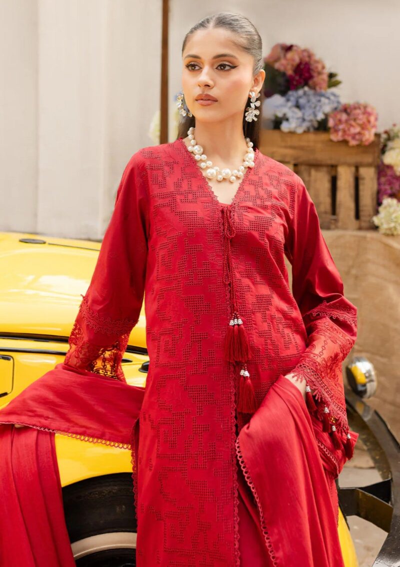 Mahnur Twilight Luxury Carmine Lawn - Image 4