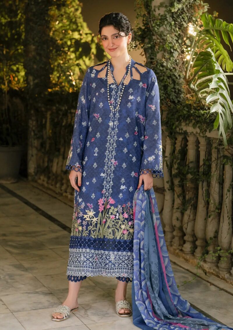 Asifa & Nabeel Gulkari 25 Gkl 05 Azure Whisper Lawn